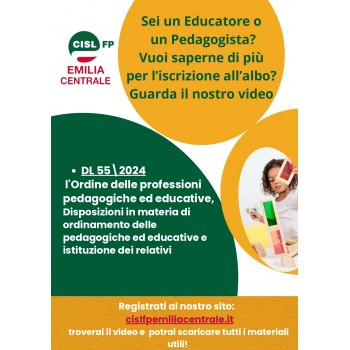 Educatori e Pedagogisti, il nuovo Ordine